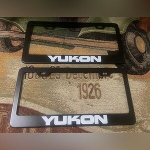 Set of 2 YUKON License Plate Frames Metal NEW GMC